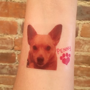 custom personalized pet PHOTO temporary tattoos // dog tattoos // cat tattoos // pet gift image 3