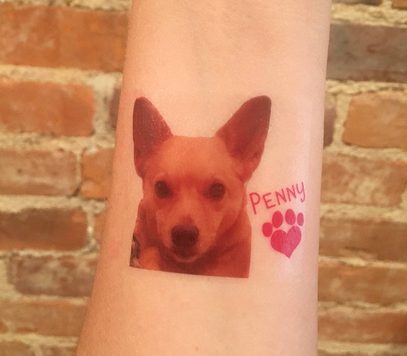 custom personalized pet PHOTO temporary tattoos // dog tattoos // cat tattoos // pet gift image 3