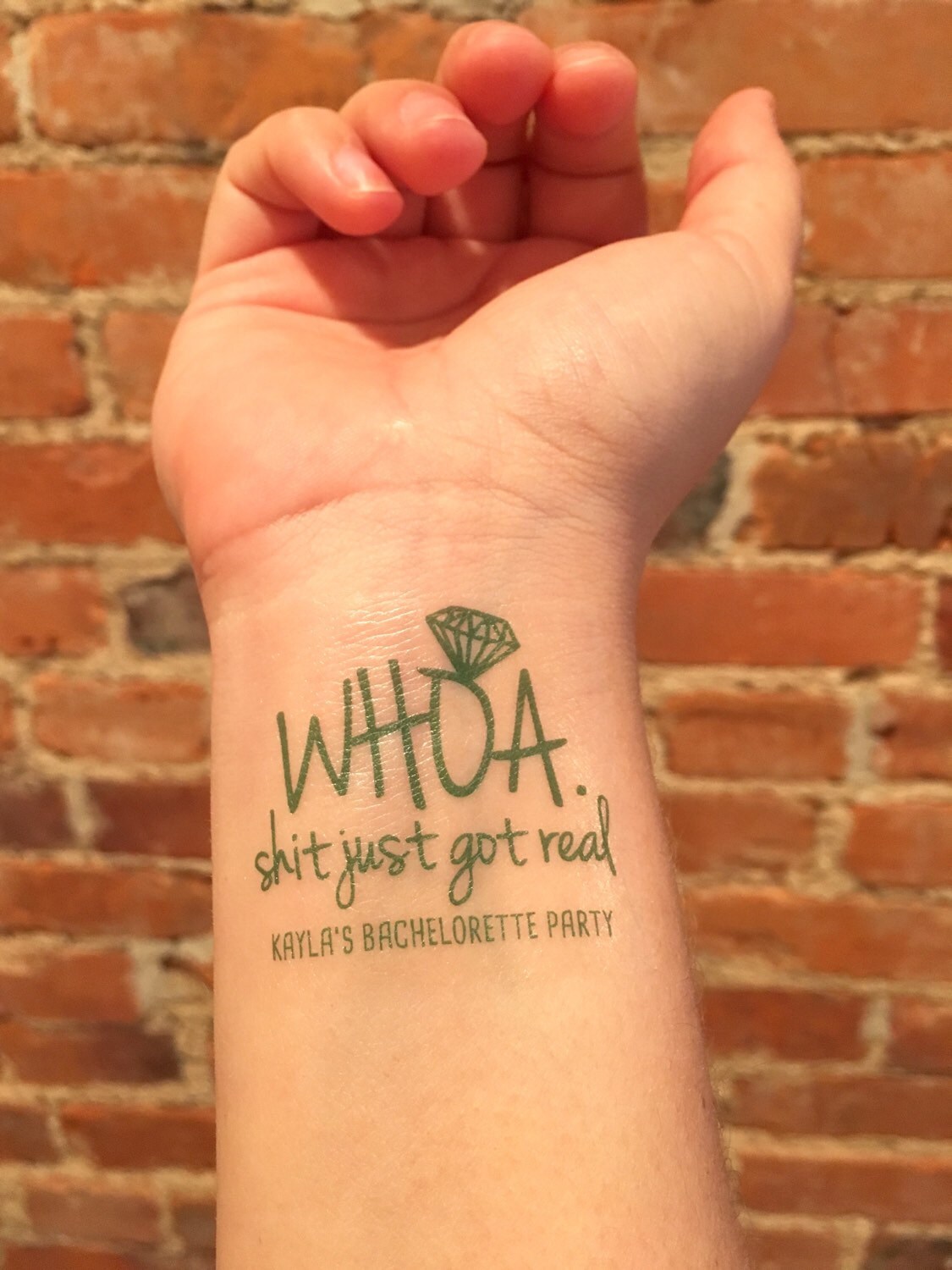 Custom personalized bachelorette party temporary tattoos // Etsy