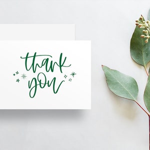 Hand Lettered Holiday Thank You Cards / Custom Hand Lettering / Christmas Thank You / Modern Caligraphy / Printed Folded Thank You Cards