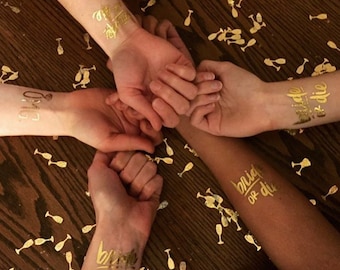 Bride or Die Temporary Tattoos / Bachelorette Party Favors / Gold