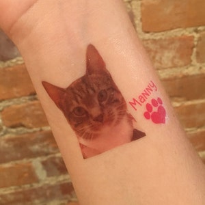 custom personalized pet PHOTO temporary tattoos // dog tattoos // cat tattoos // pet gift image 4