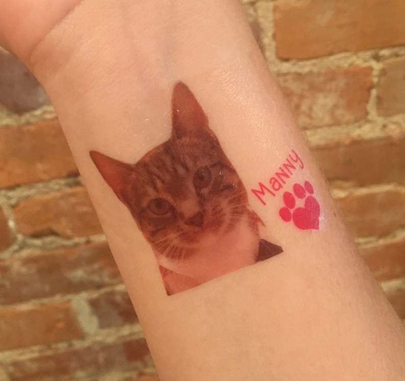 custom personalized pet PHOTO temporary tattoos // dog tattoos // cat tattoos // pet gift image 4