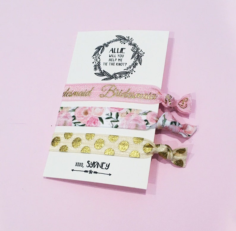 Will You Help Me Tie The Knot Hair Ties Light Pink Etsy