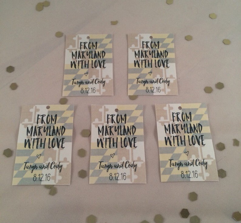 From maryland with love // wedding favor tags // printable Etsy