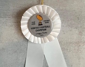 custom personalized award ribbon // fantasy football champion