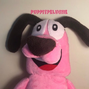Plush inspired by the cartoon character Courage The Cowardly Dog - Leone Cane Fifone