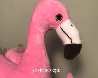 Personalized pink flamingo plush - baby birth