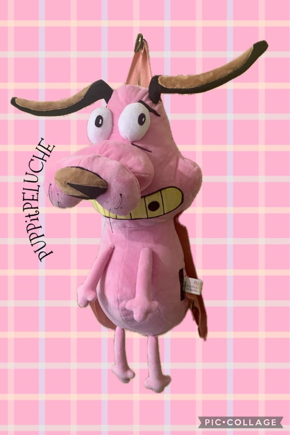 Pink Courage the Cowardly‎ Dog backpack NWT Courage The Cowardly Dog Fuzzy Pink Plush Figural Mini  main image 3