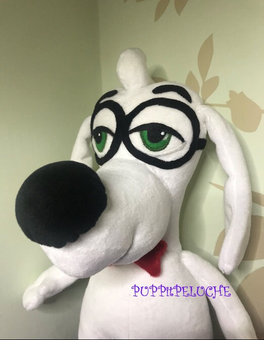 White Dog Plush MR.PEABODY Etsy Canada