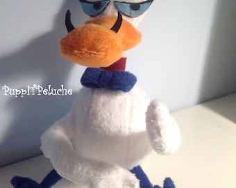 Plush Duckling - "Courage the Cowardly dog" - white duck -