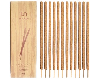 Palo Santo Incense Sticks | 12 Hand Rolled Incense Sticks Large 9.8" | for Healing, Meditating, Ethically Sourced from Ecuador