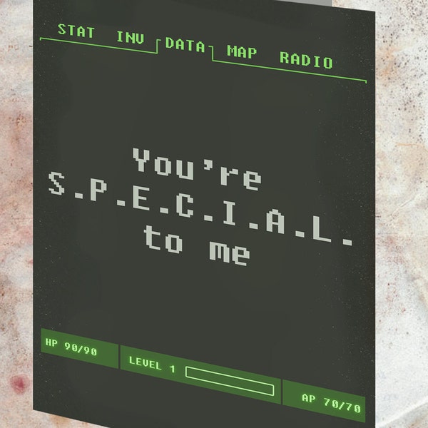 Fallout You're S.P.E.C.I.A.L. Card * Printable | gift | birthday | holiday | valentine | stocking