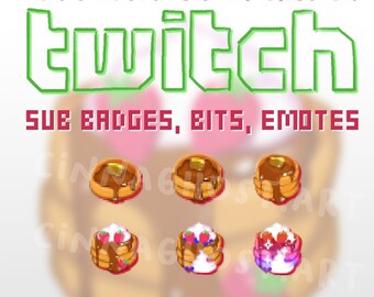 Twitch Sub Emotes - Pancakes | ready to use | instant download | holiday | valentine | stocking