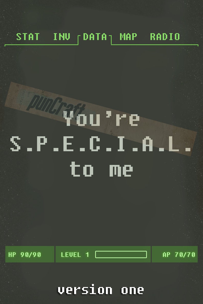 Fallout You're S.P.E.C.I.A.L. Card Printable Gift Birthday Holiday ...