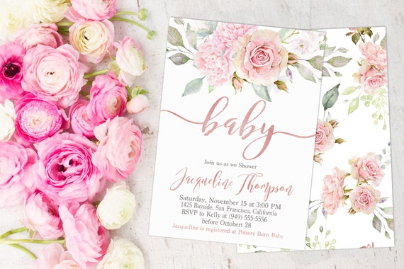 pink roses baby shower