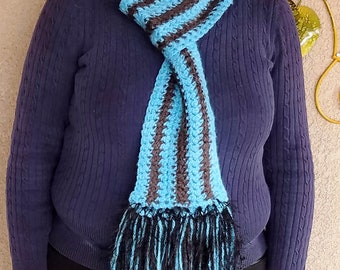 Turquoise "Black and Blue" Scarf