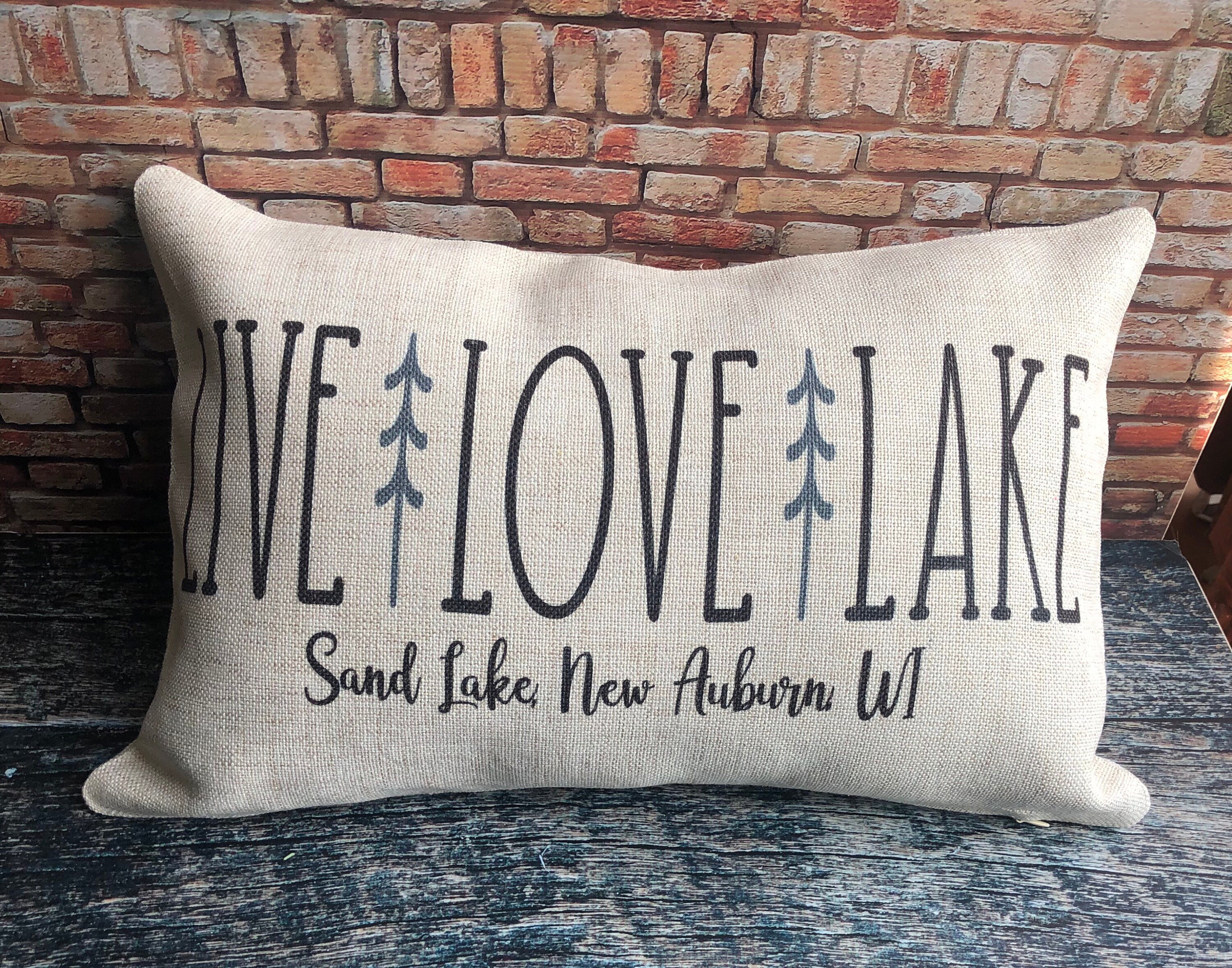Personalized Lake Pillows Lake Pillow Covers Personalized Etsy