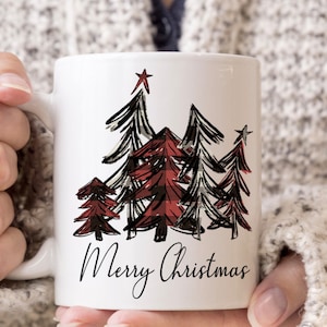 Plaid Christmas Tree Coffee Mugs, Christmas Coffee Cup, Coffee Mugs, Funny Christmas Gift,  Christmas Coffee Mug, Plaid Coffee Mugs, Glitter