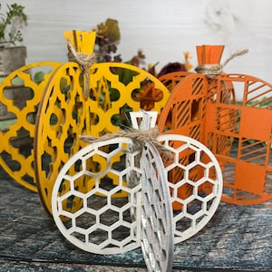Lot de 3 citrouilles en bois, décoration d&#39;automne, plateau à plusieurs niveaux d&#39;automne, décoration d&#39;Halloween, décoration d&#39;automne, plateau à plusieurs niveaux de saison, plateaux à plusieurs niveaux
