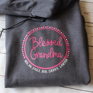 Blessed Grandma Shirt, Grandma Shirts, Personalized Grandma Shirt, Grandma Hoodie, Grandma Birthday, Grandma Sweatshirt