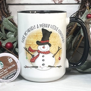 Snowman Mug, Have Yourself A Merry Little Christmas, Christmas Coffee Mug, Christmas Mugs, Snowman Coffee, Christmas Decor, Christmas Gifts