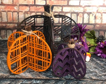 Set of 3 wood pumpkins,Fall Decor, Fall Tiered Tray, Halloween Decor, Fall Decor, Seasonal Tiered Tray, Tiered Trays