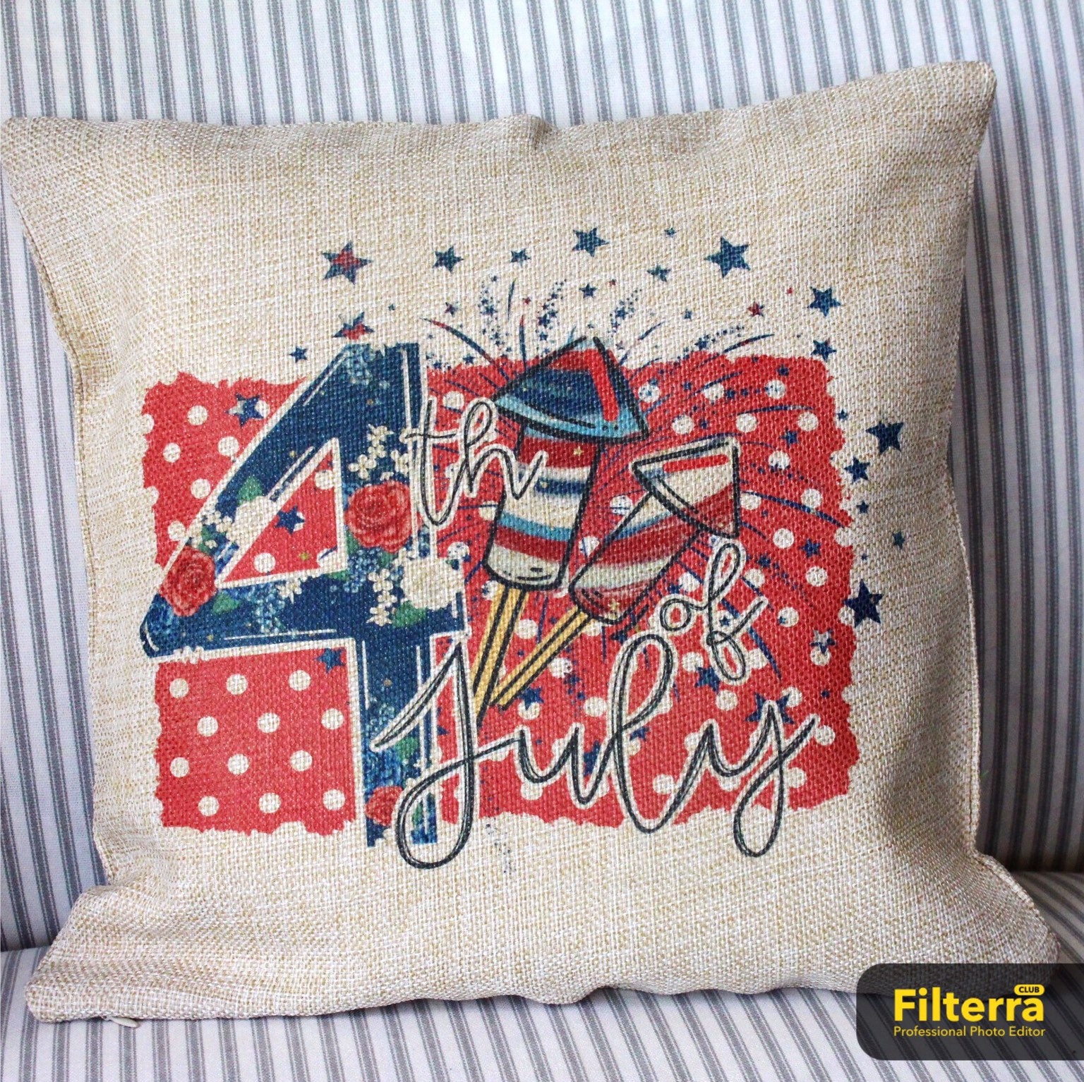 4th of July Pillows Summer Pillow Covers Burlap Pillow Etsy