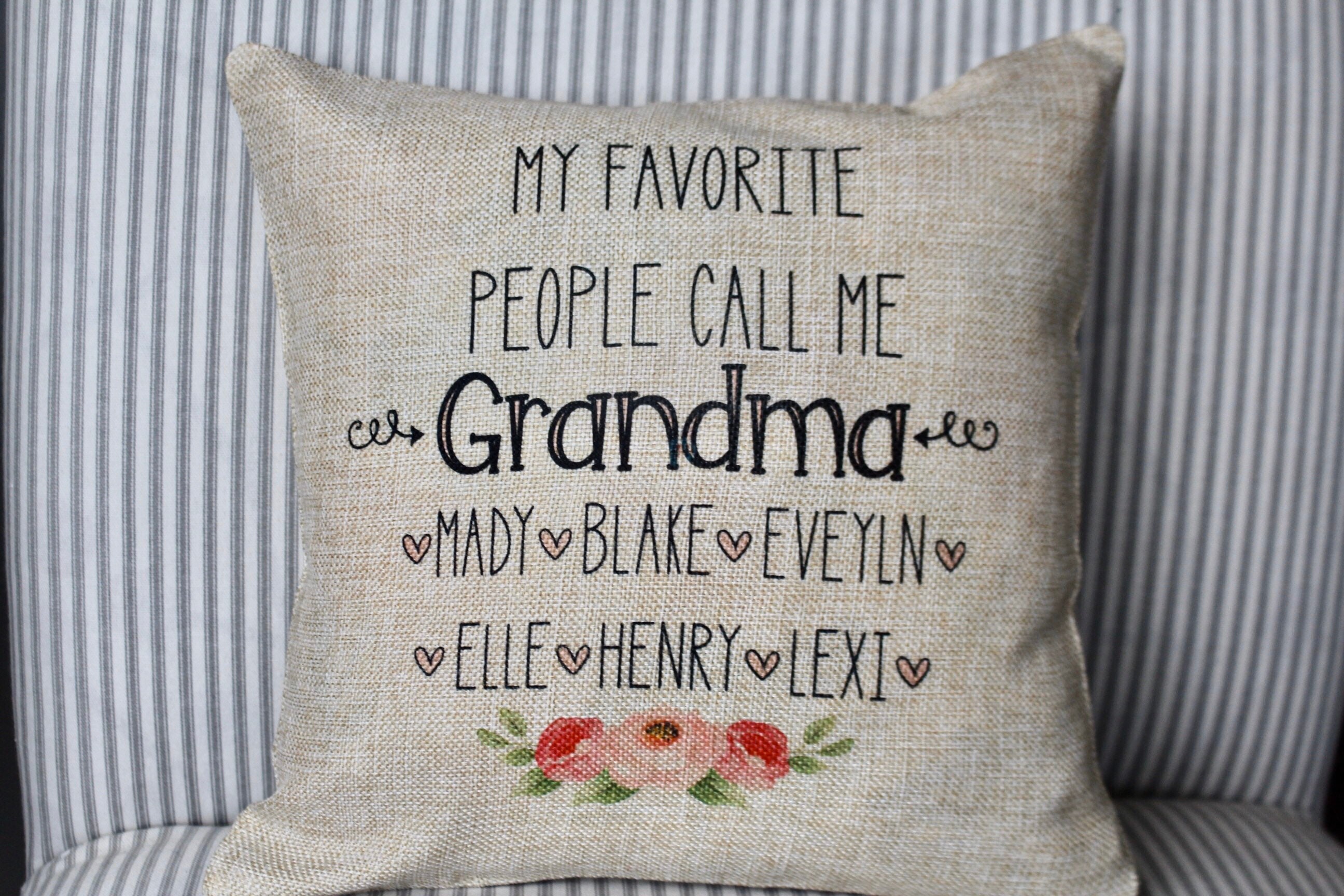 Personalized Grandma Pillows Grandma Pillow Covers Etsy