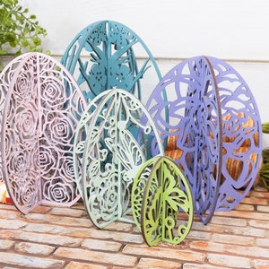 NEW! Set of 5 3D Eggs, Easter Decor, Spring Tiered Tray, Spring Decor, Seasonal Tiered Tray, Easter Eggs, Egg Decor