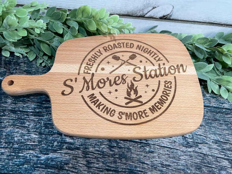 S'Mores Station Cutting Board, Kitchen Decor, Grilling, Camping Decor, Cutting Boards, Engraved Cutting Board, Summer Decor, Smores image 2