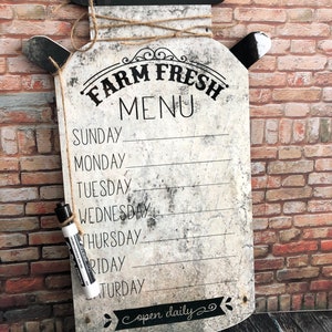 Menu effaçable à sec, Menu Farm Fresh, Menu en conserve de lait, Tableaux de menu image 4