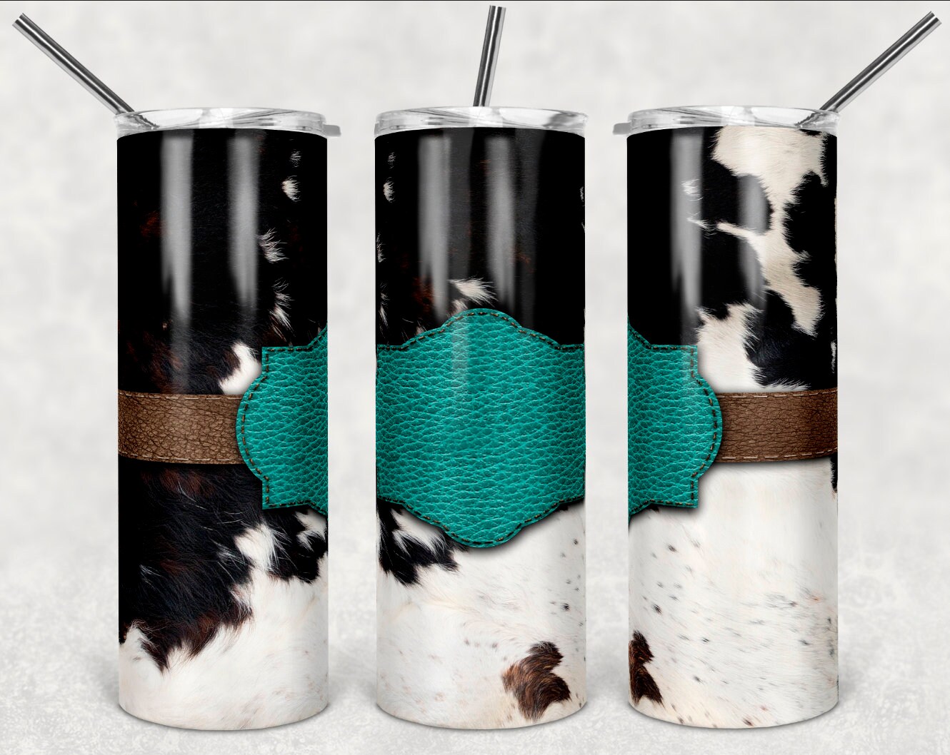 Cow Hide Tumbler 20 oz Skinny Tumbler Stainless Steel Etsy