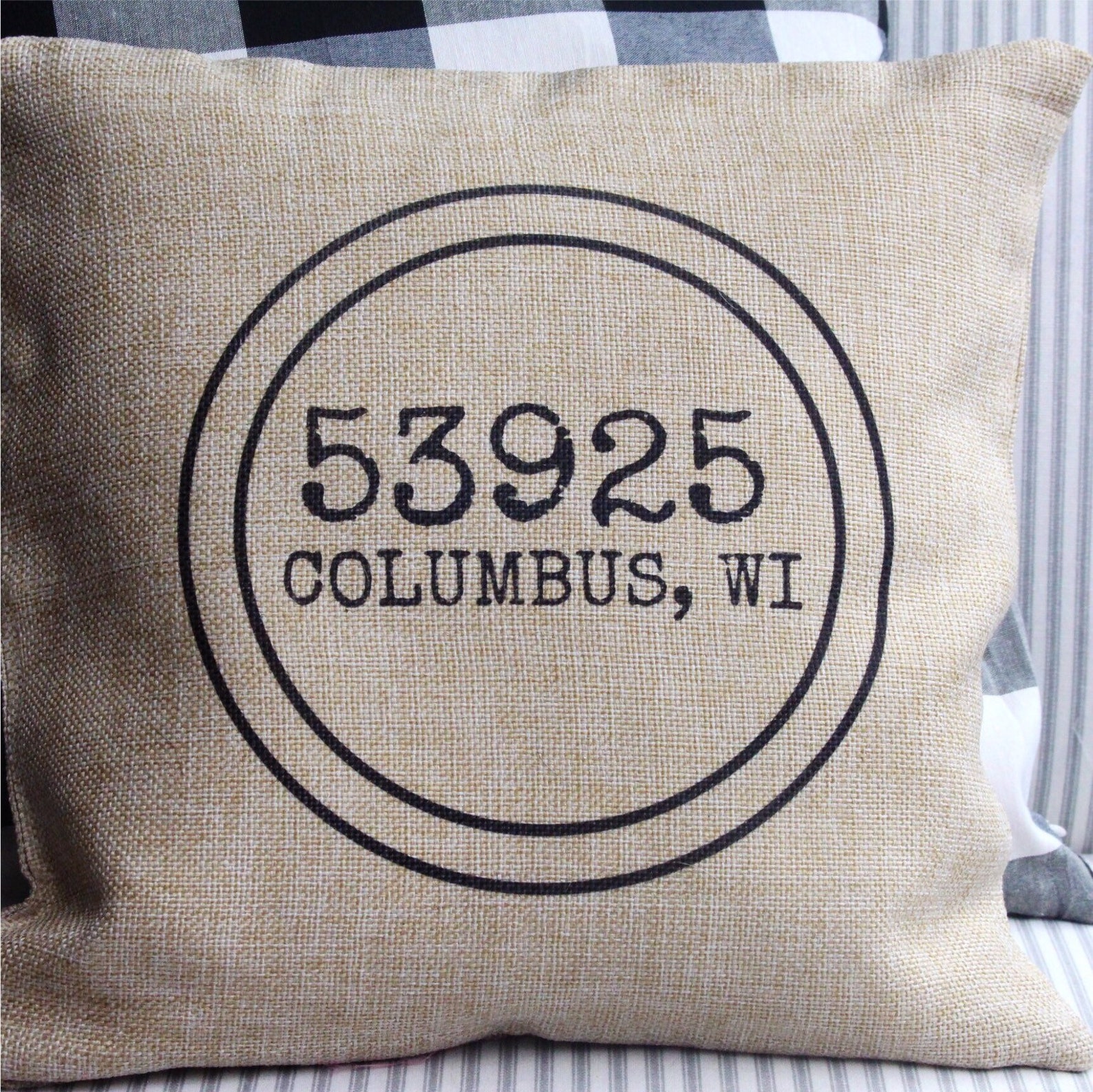ZIP Code Pillows Personalized Pillows Farmhouse Decor Etsy