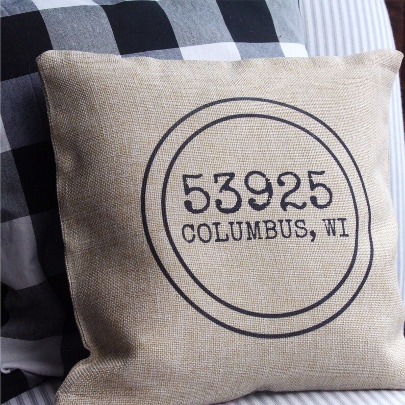 ZIP Code Pillows Personalized Pillows Farmhouse Decor Etsy