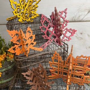 Set of 5 wood leaves,Fall Decor, Fall Tiered Tray, Halloween Decor, Fall Decor, Seasonal Tiered Tray, Tiered Trays, Wooden Leaves