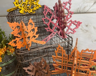 Conjunto de 5 folhas de madeira, decoração de outono, bandeja de outono em camadas, decoração de Halloween, decoração de outono, bandeja sazonal em camadas, bandejas em camadas, folhas de madeira