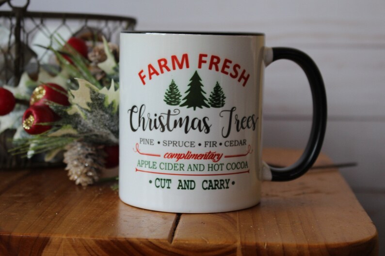 Farm Fresh Christmas Tree Coffee Mug Christmas Coffee Mugs Etsy