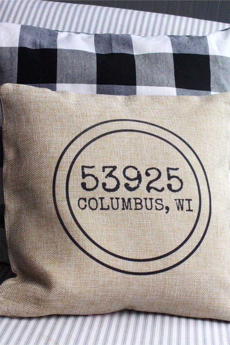ZIP Code Pillows Personalized Pillows Farmhouse Decor Etsy