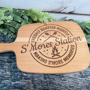 S'Mores Station Cutting Board, Kitchen Decor, Grilling, Camping Decor, Cutting Boards, Engraved Cutting Board, Summer Decor, Smores image 5