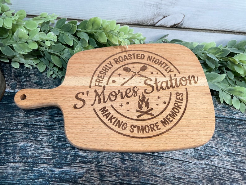 S'Mores Station Cutting Board, Kitchen Decor, Grilling, Camping Decor, Cutting Boards, Engraved Cutting Board, Summer Decor, Smores image 5