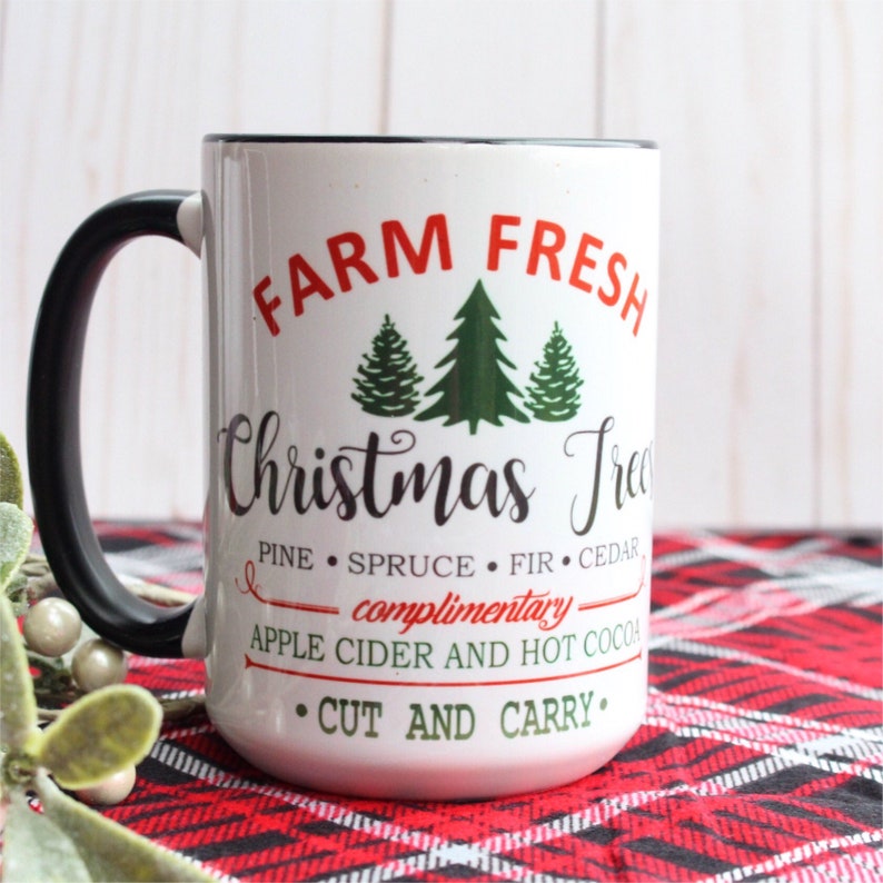 Farm Fresh Christmas Tree Coffee Mug Christmas Coffee Mugs Etsy