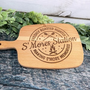 S'Mores Station Cutting Board, Kitchen Decor, Grilling, Camping Decor, Cutting Boards, Engraved Cutting Board, Summer Decor, Smores image 4