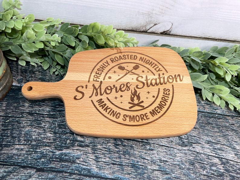 S'Mores Station Cutting Board, Kitchen Decor, Grilling, Camping Decor, Cutting Boards, Engraved Cutting Board, Summer Decor, Smores image 4