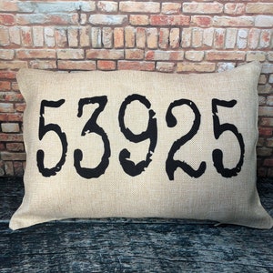 ZIP Code Pillows Personalized Pillows Farmhouse Decor - Etsy