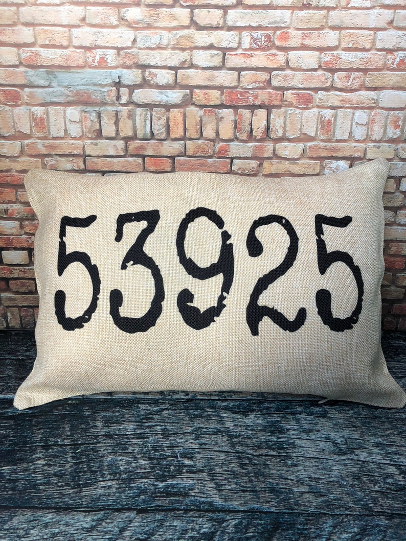 ZIP Code Pillows Personalized Pillows Farmhouse Decor Etsy
