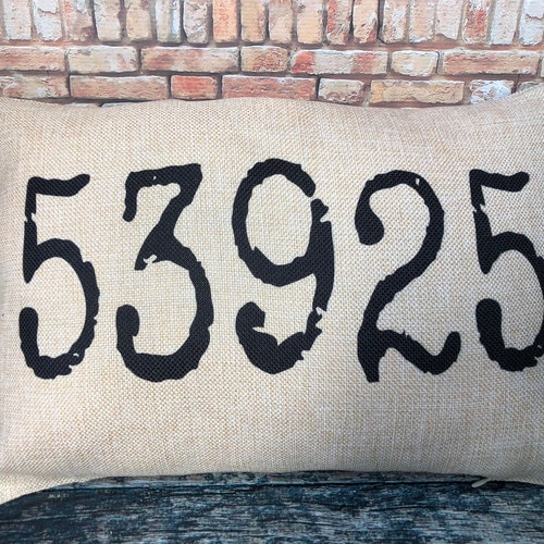 ZIP Code Pillows Personalized Pillows Farmhouse Decor Etsy