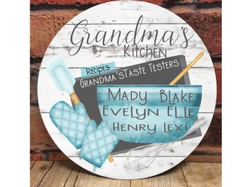 Grandma’s Kitchen Wall Hanger, Personalized Grandma Sign, Grandma’s Taste Testers, Grandma Gifts, Grandma Christmas