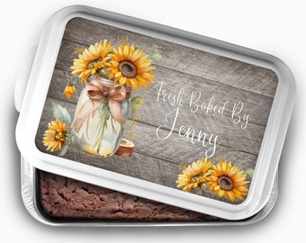 Sunflower Jar White Cake Pan, Personalized Cake Pan, Casserole Dishes, Wedding Shower Gifts, Personalized Gifts, Mothers Day Gifts