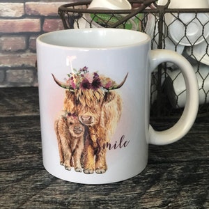 Cow Coffee Mug, Farm Mug, Cow Mugs, Coffee Mug, Scottish Highlander Gifts , Farm Birthday, Farm Mugs, Cow Gifts image 3